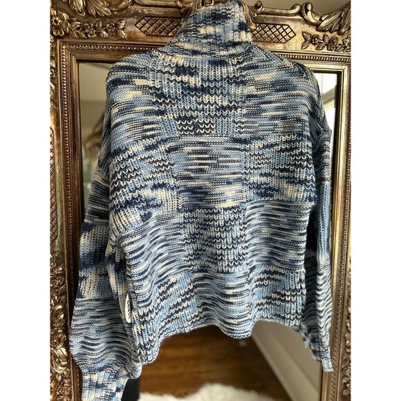 STAUD Benny Intarsia-knit Turtleneck Sweater In Dusk Medium NEW - Picture 7 of 9